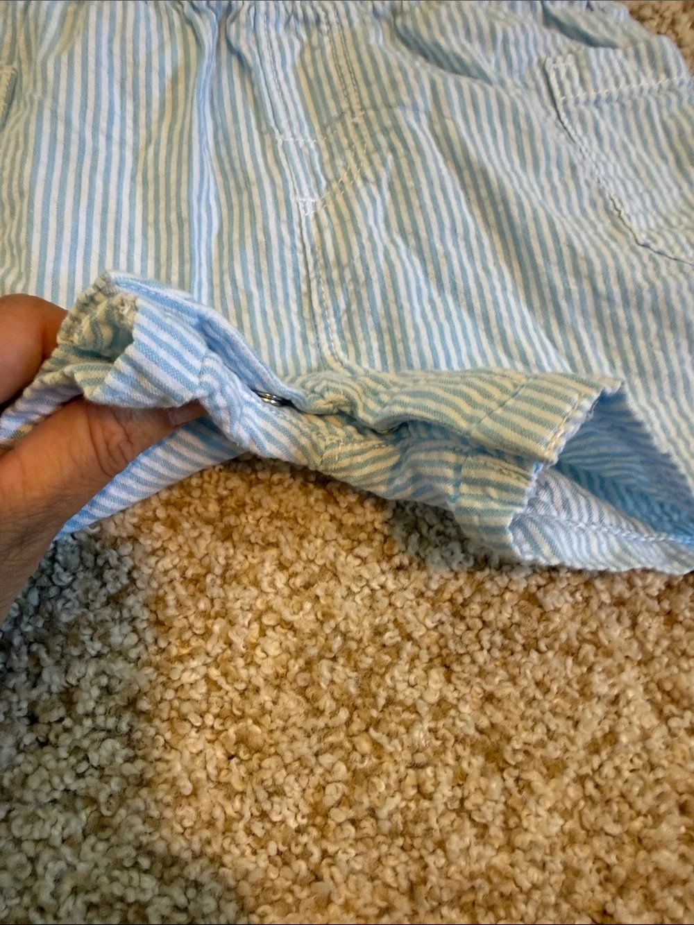 Hatley Light Blue & White Striped Baby Overalls